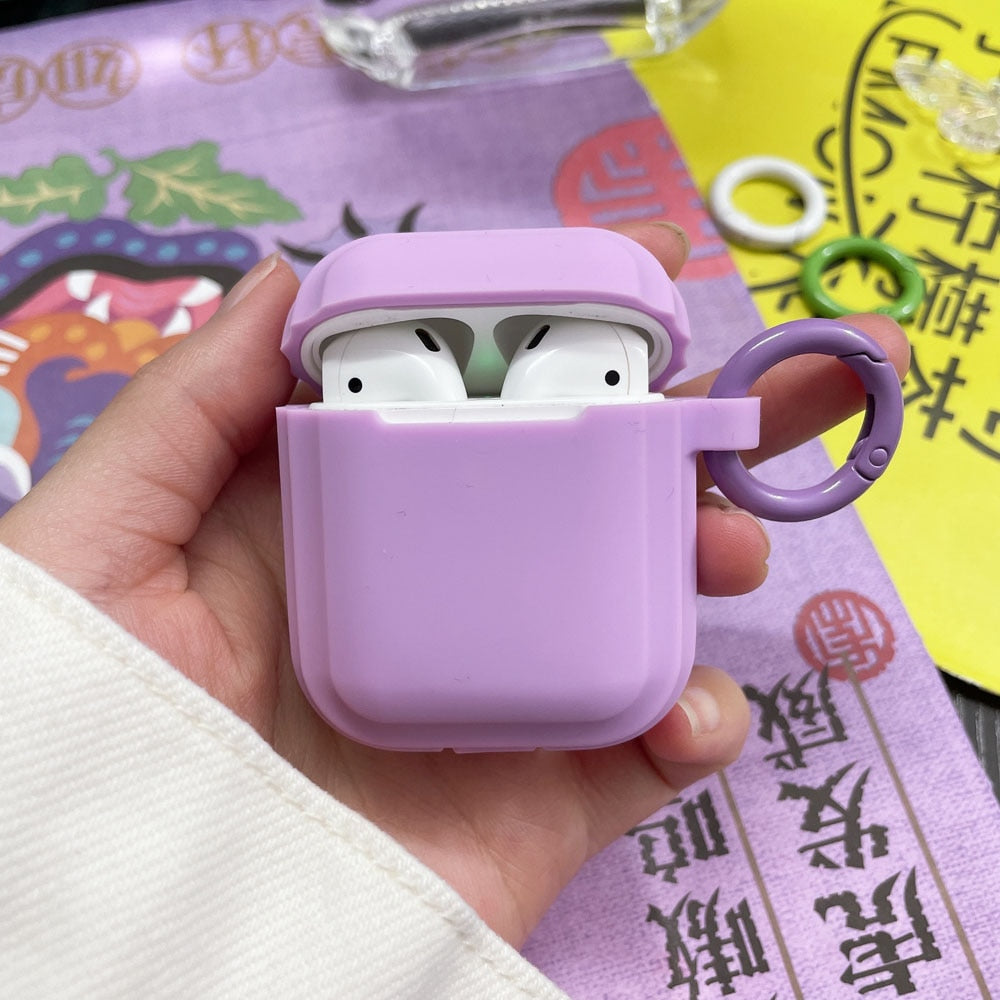 Custodia in silicone opaco arancione per AirPods modelli 1/2/Pro/3