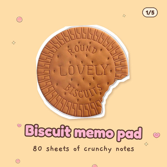 Biscuit memo pad, one of the items in the Desk Snack Attack Gift Box