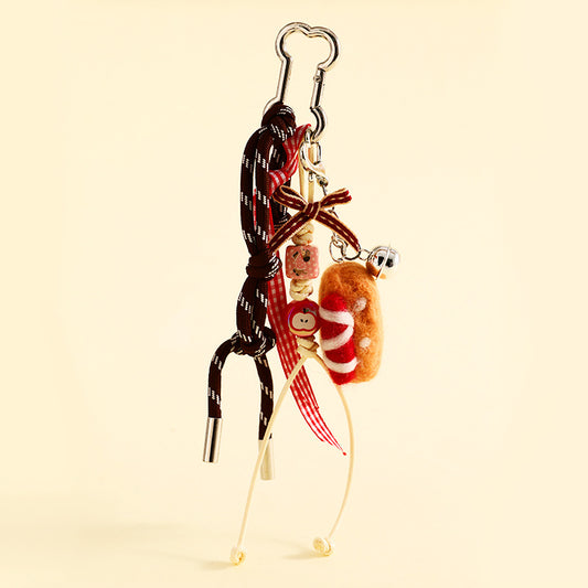Hot dog bag charm with red gingham bow