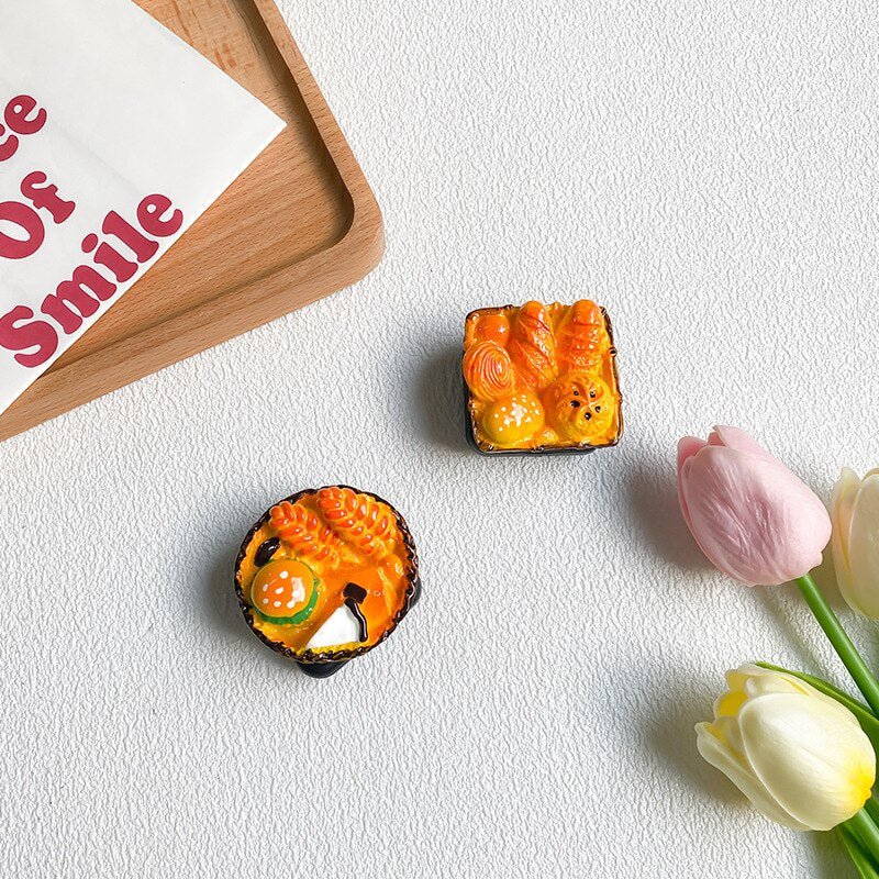 Bread & Egg Beauty Stand - PopSockets Style Phone Grips Mobile Phone 3D Bracket Flip Mirror Griptok Bread Burger Egg Holder - PopSockets & Phone Grips - Scribble Snacks