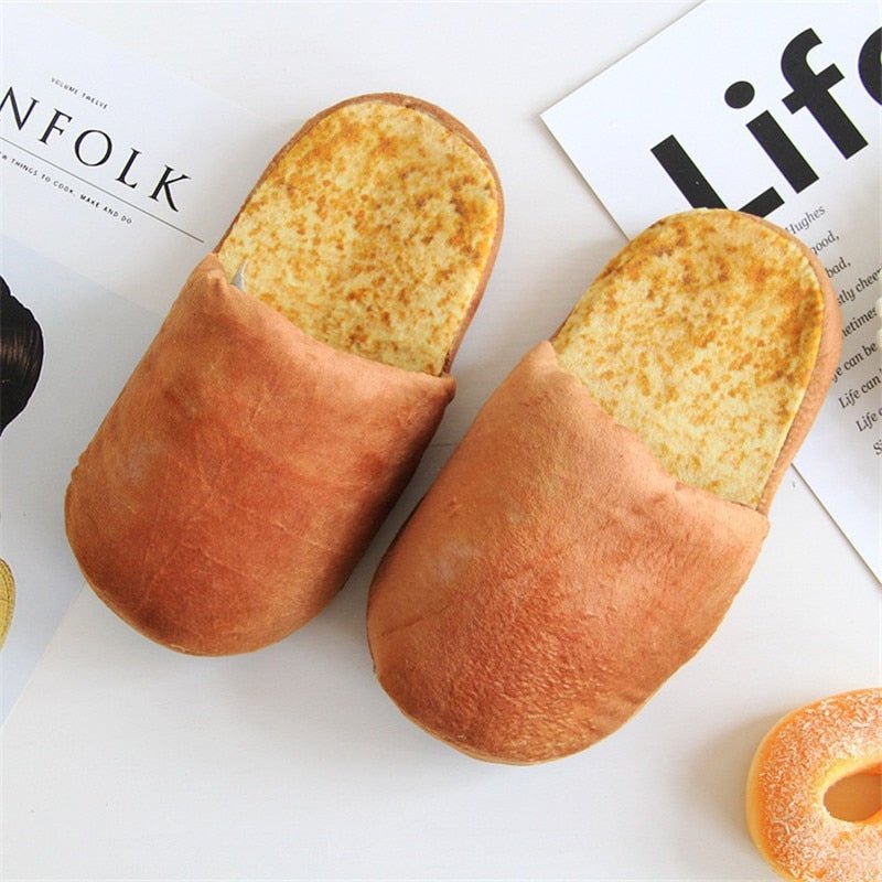 Bread Winter Slippers: Unisex, Soft Sole, Indoor Use - Shoes & Slippers - Scribble Snacks