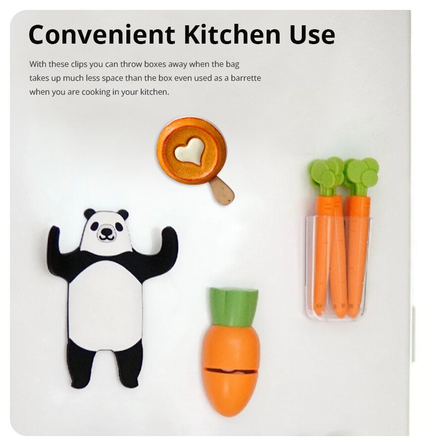 Carrot Top - Food Packages Clips with Fridge Magnet - Clips & Fasteners - Scribble Snacks