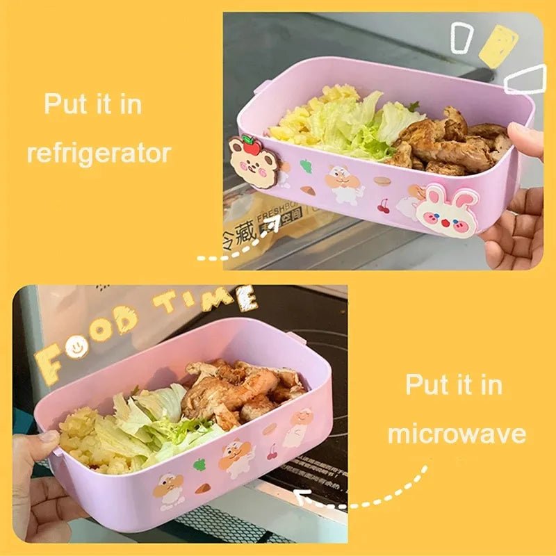 Bento box going into the fridge and the microwave
