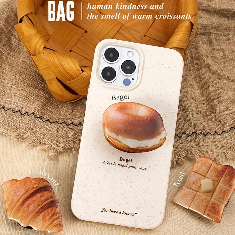 Donut Delight Holder - PopSockets Style Phone Grips Glossy Simulation Donut Croissant Phone Holder for Mobile Phone - PopSockets & Phone Grips - Scribble Snacks
