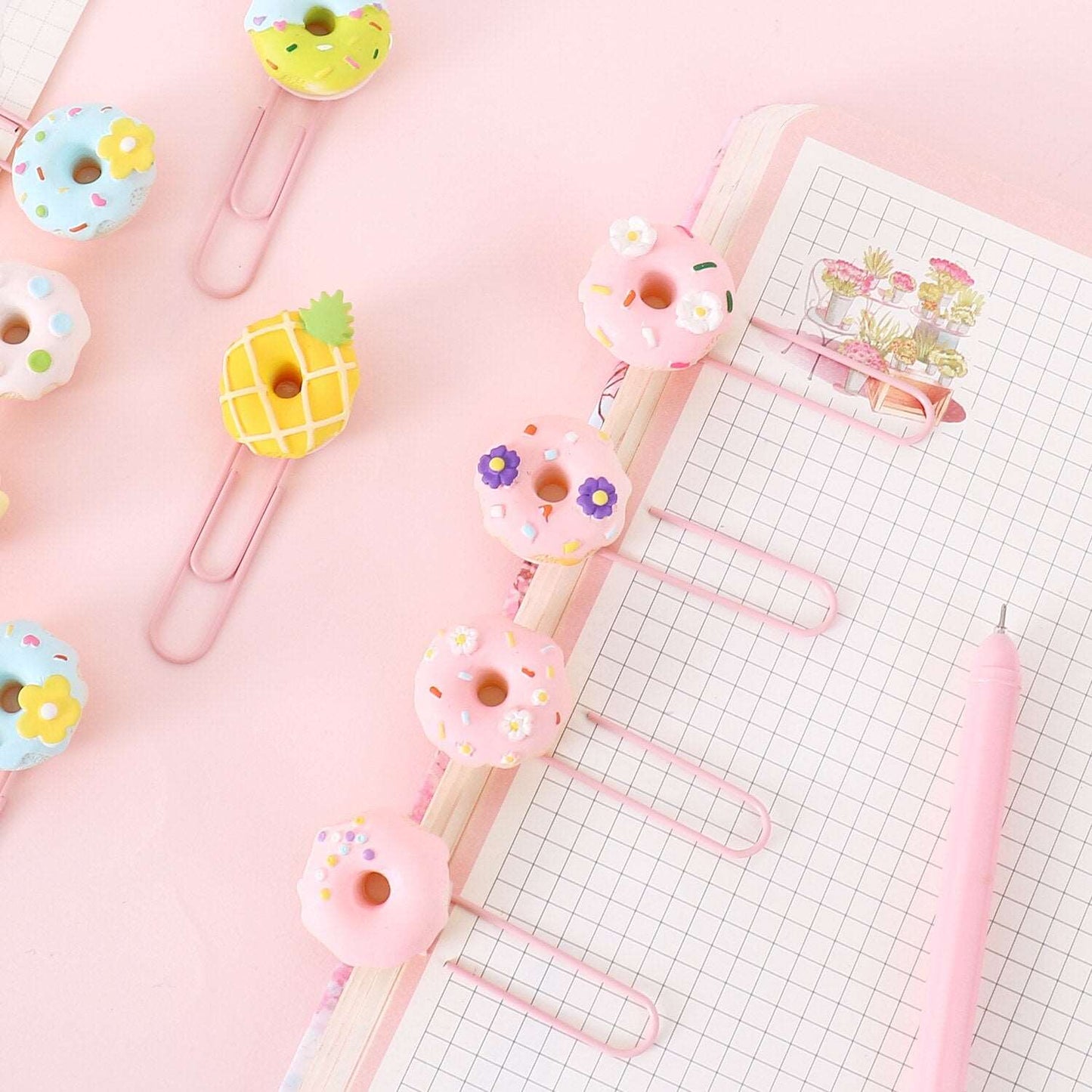 Dough-nut Worry - Donut-shaped Paper Clips for Fun Office Supplies - Clips & Fasteners - Scribble Snacks