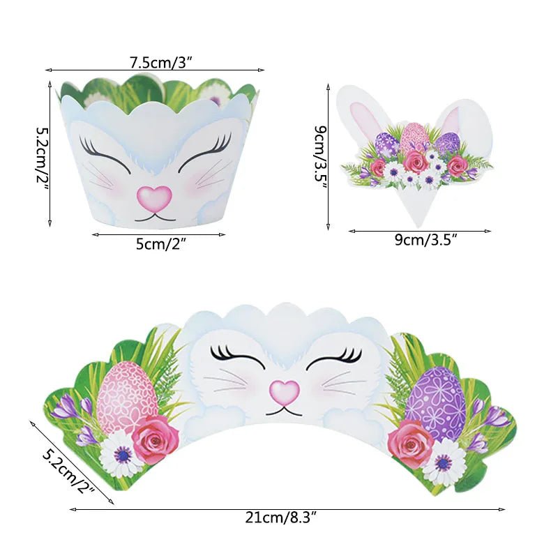 Easter Bunny Cupcake Decor Set - Easter - Scribble Snacks