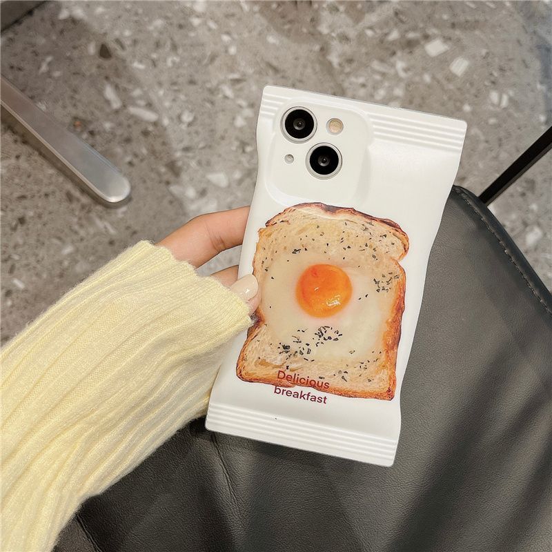Egg Breakfast Package - Egg Toast Bag Phone Case for iPhone 14/13/12 & More - iPhone Cases - Scribble Snacks