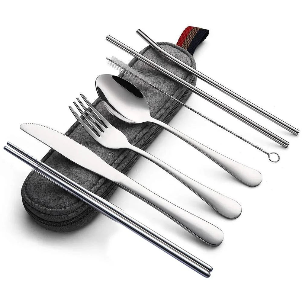 Floral Stainless Steel Travel Cutlery Set - Cutlery Set - Scribble Snacks