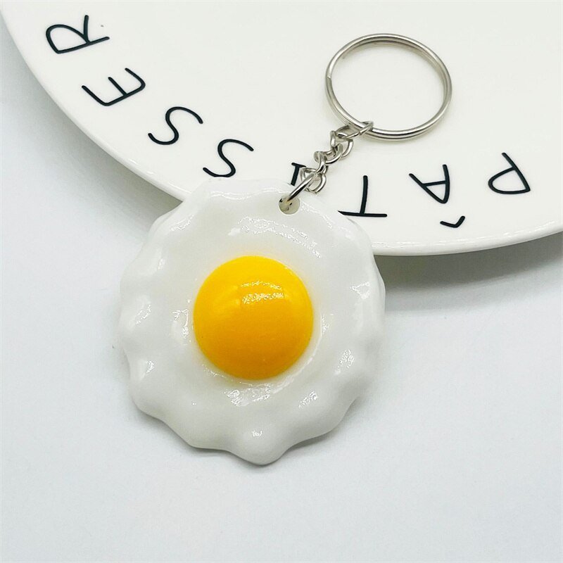 Fried and Poached Egg Resin Keychain - Keychains - Scribble Snacks