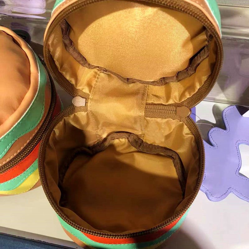 Hamburger Cartoon Bucket Bag: High-Capacity, Waterproof Cosmetic Storage - Bags & Backpacks - Scribble Snacks