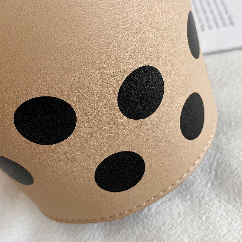 Milk Tea Barrel-Shaped Crossbody Bag for Women - Bags & Backpacks - Scribble Snacks