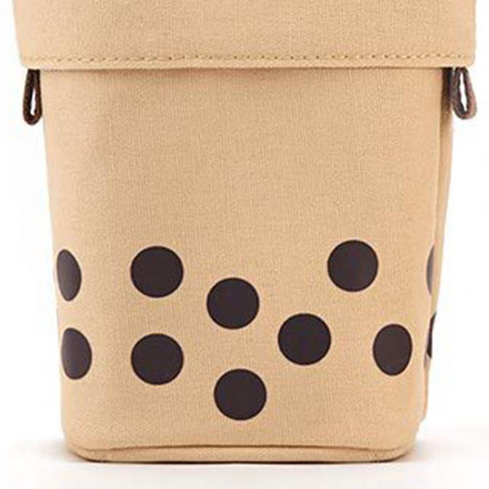 Milks Tea Bottle Shape Pencil Pouch - Stretchable Canvas Storage for School Students - Pencil Cases - Scribble Snacks