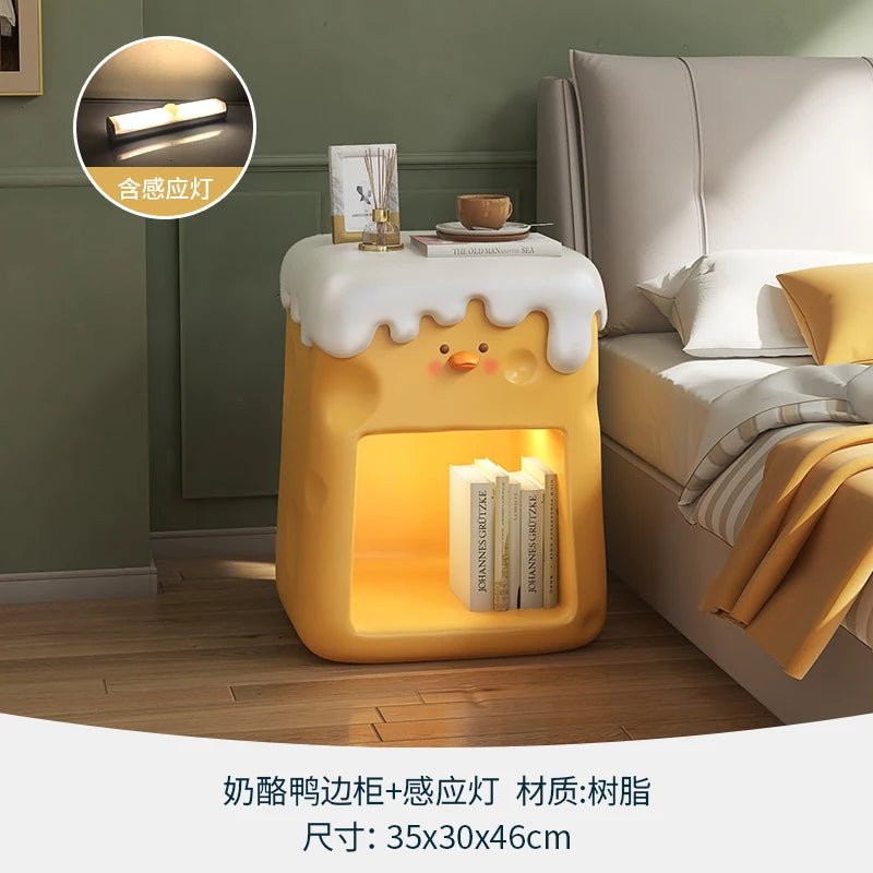 Modern Minimalist Single-Drawer Nightstand - Sculptures & Tables - Scribble Snacks