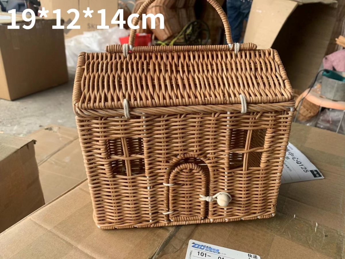 Mushroom Wicker Picnic Basket: Hand-Woven, Large Storage Capacity - Storage Boxes - Scribble Snacks