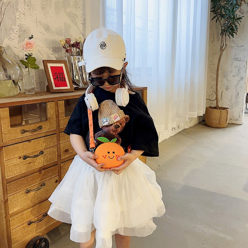 Orange Fruit Mini Coin Purse: Kids Shoulder Bag - Bags & Backpacks - Scribble Snacks