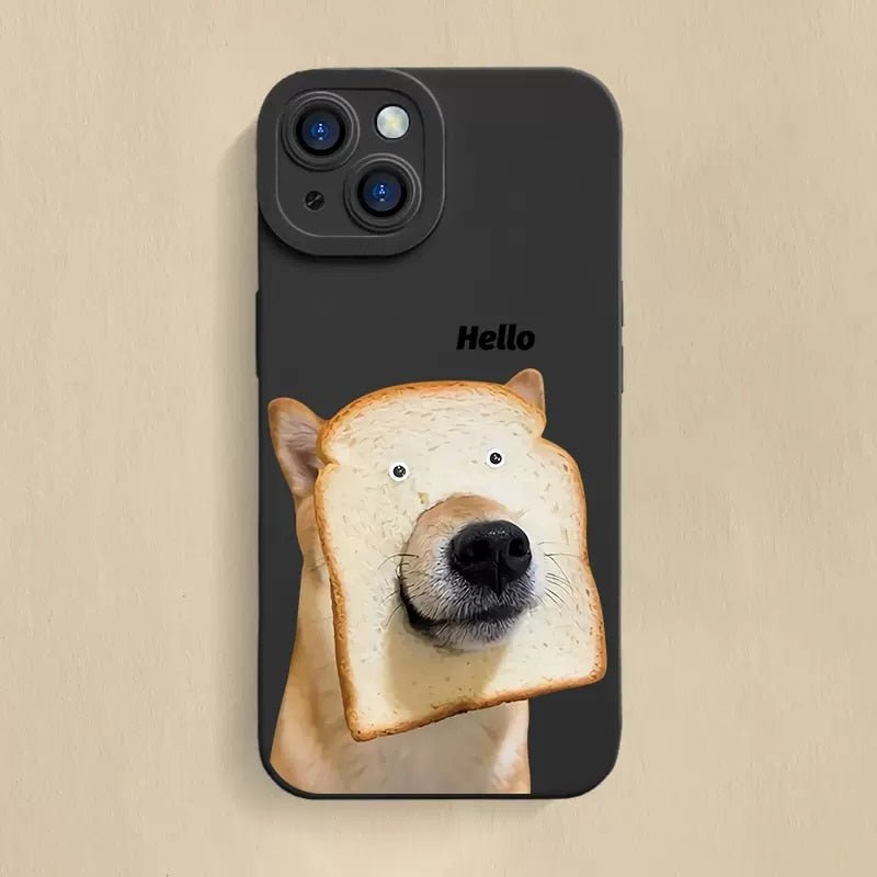 Pooch Bread Hug - Cute Bread Cabbage Dog TPU Soft Phone Case for iPhone 14/13/12 - iPhone Cases - Scribble Snacks