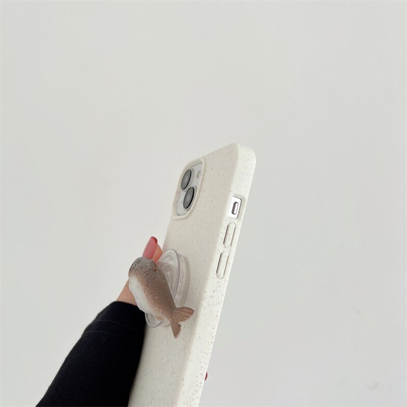 Salted Fish Sleekness - Biodegradable Eco-Wheat Straw Salted Fish Case for iPhone 14/13 & More - iPhone Cases - Scribble Snacks