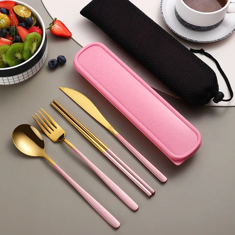 Stainless Steel Portable Cutlery Set - Cutlery Set - Scribble Snacks