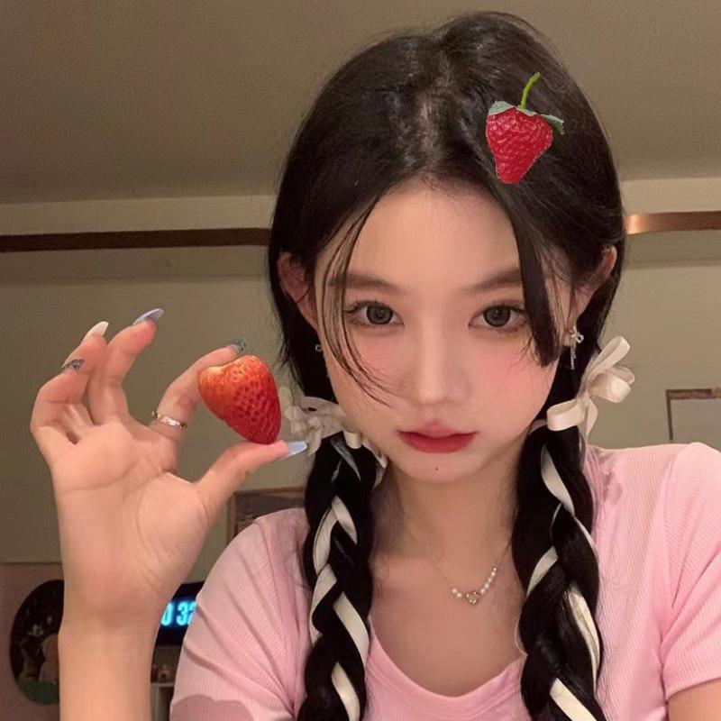 Strawberry Resin Hair Clips - Hair Clip - Scribble Snacks