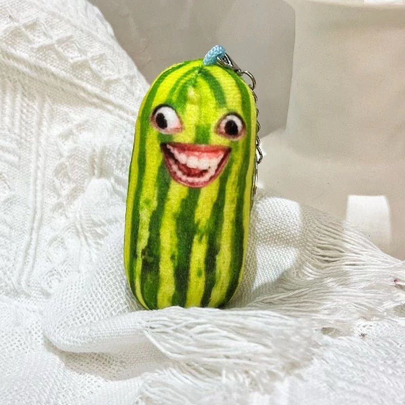 Watermelon Grin Plush Keychain - Creative Fruit Keychain for Bags and Gifts - Keychains - Scribble Snacks