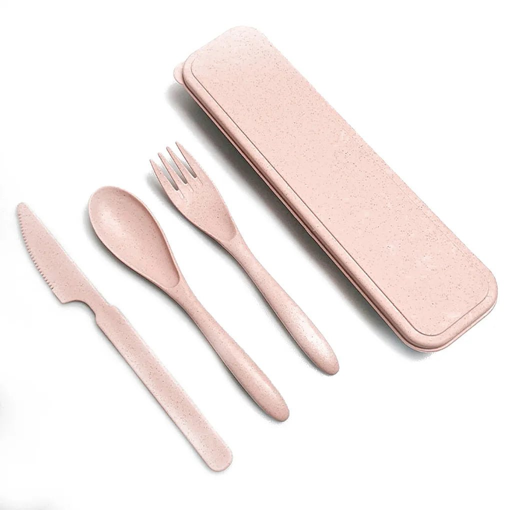 Wheat Straw Portable Cutlery Trio - Cutlery Set - Scribble Snacks