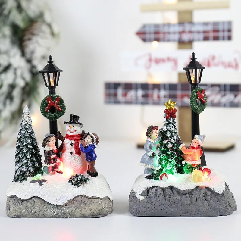 Create a Magical Holiday Vibe with the Christmas Festive Snowman Tree Figurine Decor - Scribble Snacks