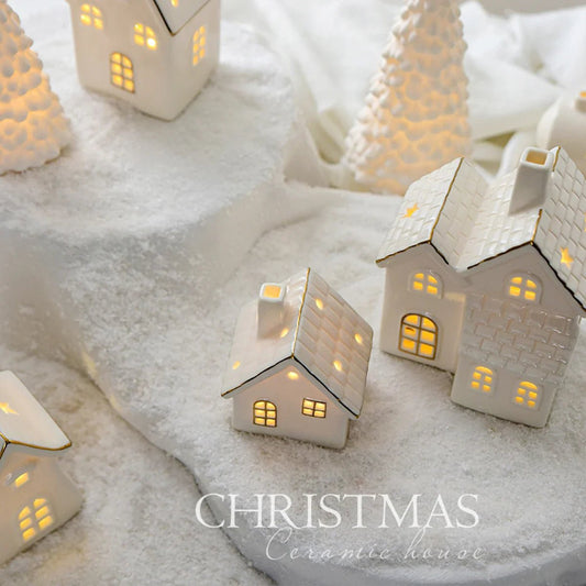 Creating a Cozy Christmas Village with Festive Snow House Ornaments - Scribble Snacks