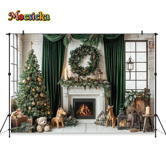 Creating the Perfect Holiday Photo Op with Your Christmas Fireplace Backdrop - Scribble Snacks