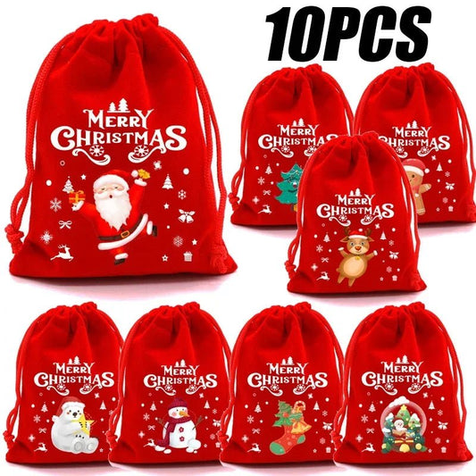 Festive Gift Wrapping Ideas with Christmas Velvet Red Treats Pouch Set - Scribble Snacks