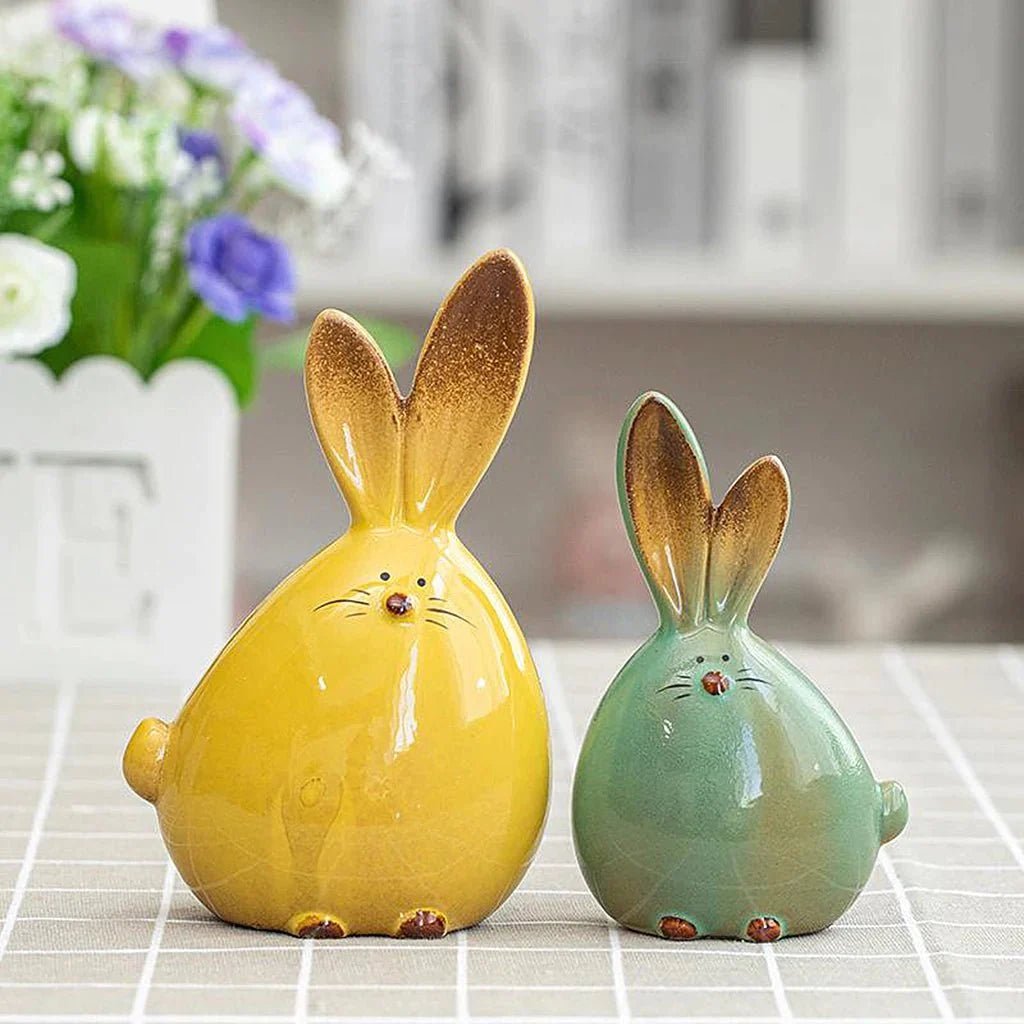 Hop Into Spring: Decorating With Easter Bunny Ceramic Figurines - Scribble Snacks