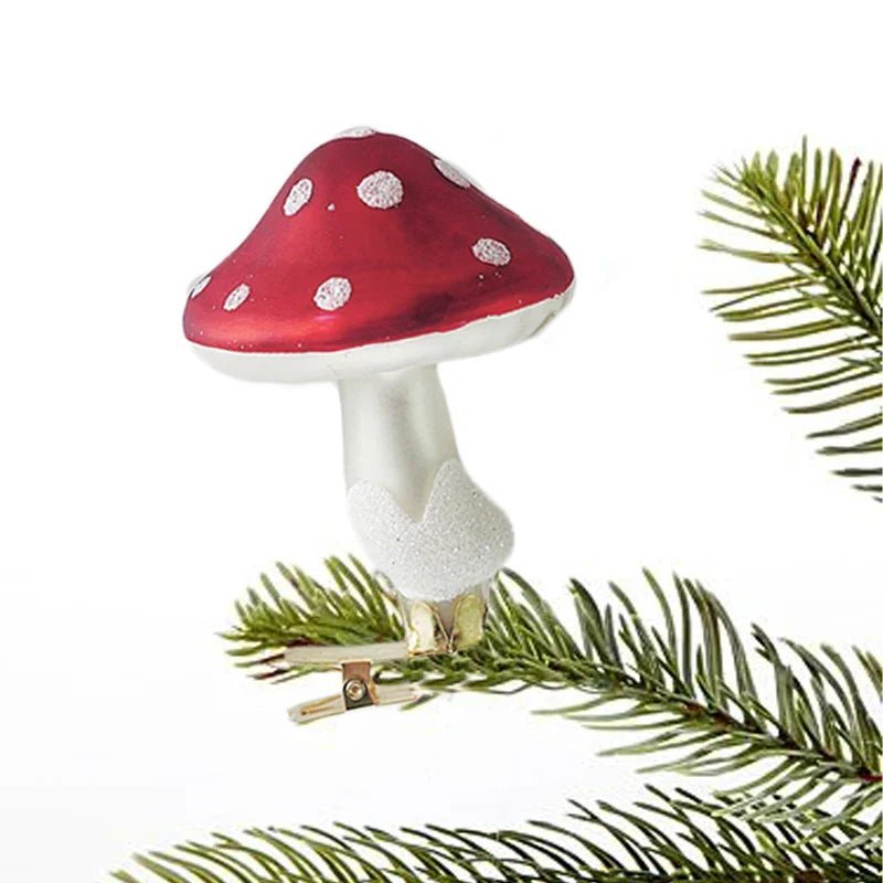 How to Style Your Christmas Tree with Glass Mushroom Clip Ornaments - Scribble Snacks