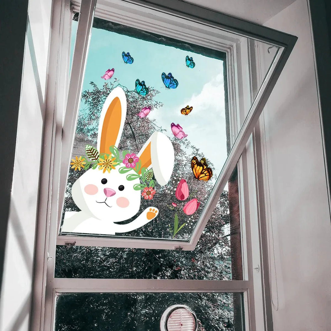 Spring Decorating Made Easy: Transform Your Home with Rabbit & Butterfly Window Stickers - Scribble Snacks