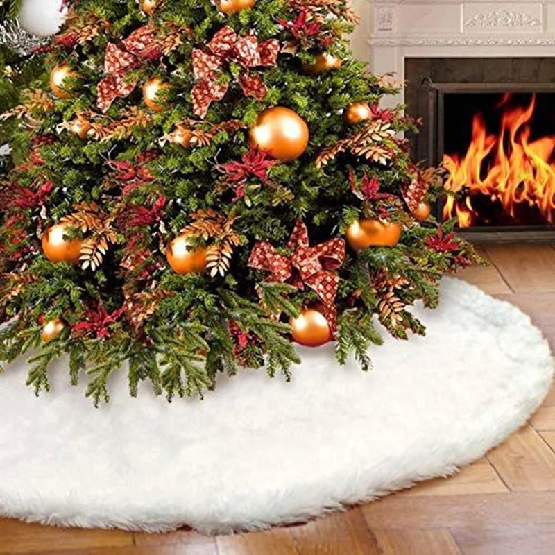 Transform Your Christmas Tree with the Frosty Faux Fur Tree Skirt - Scribble Snacks