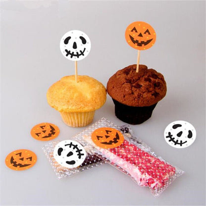 120 Stickers DIY Halloween Party Candy Box Stickers Gift Bag Labels Pumpkins Ghost Cupcake Decor Stickers Party Supplies - 0 - Scribble Snacks