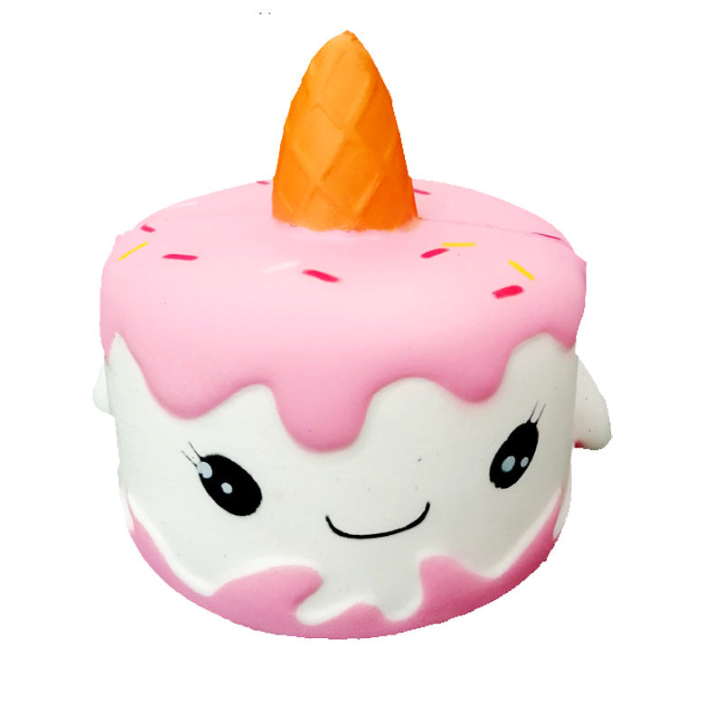Pink Narwhal Cake slow-rise squishy stress toy