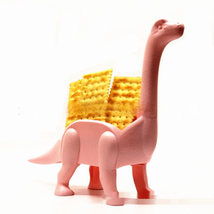 Pink dinosaur taco holder side view