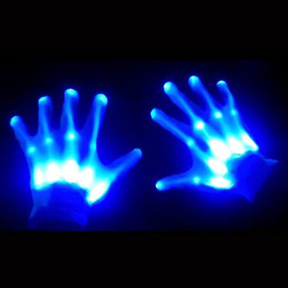 1Pair Chic LED Light Up Skeleton Hand Gloves Halloween Christmas Costume Decor - 0 - Scribble Snacks