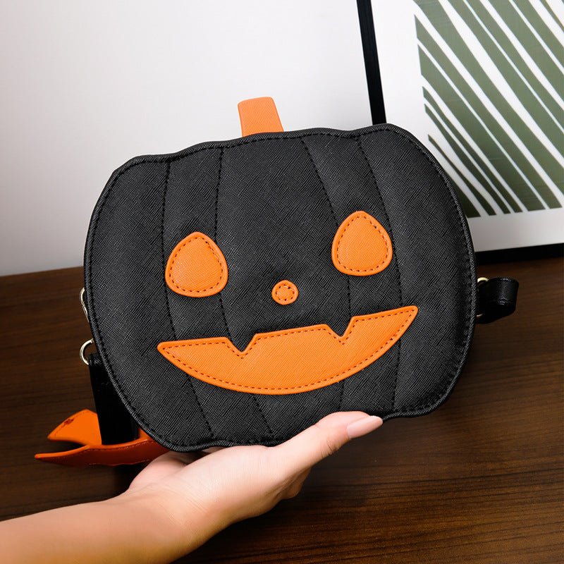 2023 Halloween Bags Funny Pumpkin Cartoon Shoulder Crossbody Bag With Bat Personalized Creative Female Bag - 4 - Scribble Snacks