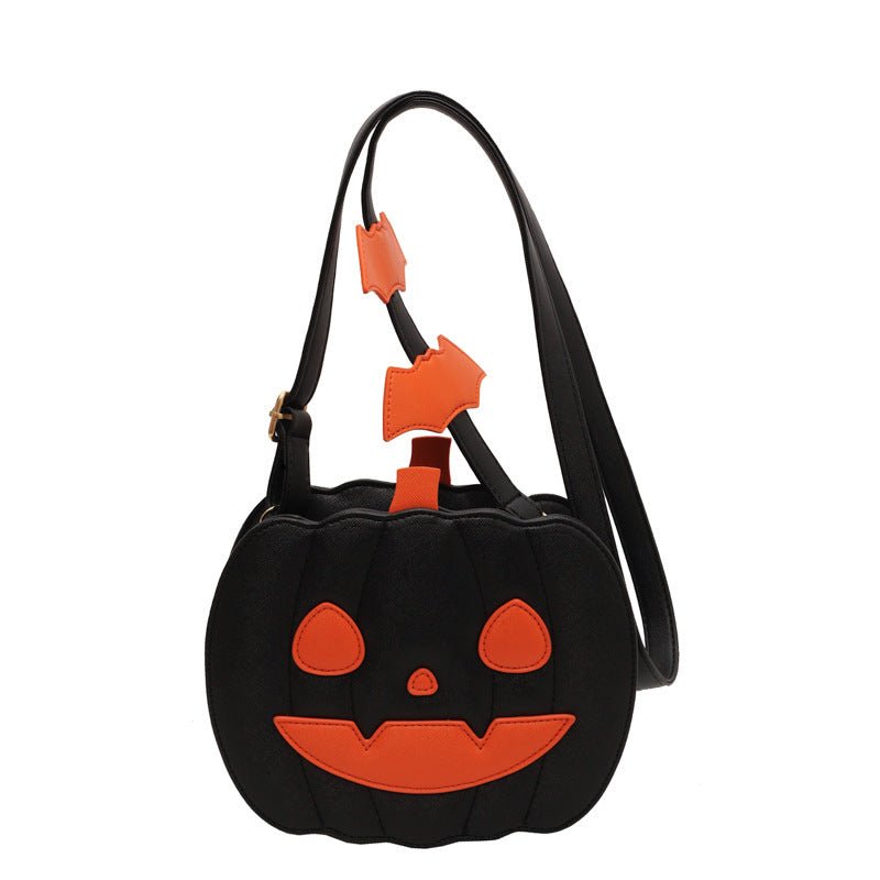 2023 Halloween Bags Funny Pumpkin Cartoon Shoulder Crossbody Bag With Bat Personalized Creative Female Bag - 4 - Scribble Snacks