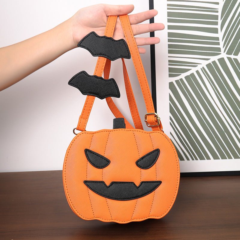 2023 Halloween Bags Funny Pumpkin Cartoon Shoulder Crossbody Bag With Bat Personalized Creative Female Bag - 4 - Scribble Snacks