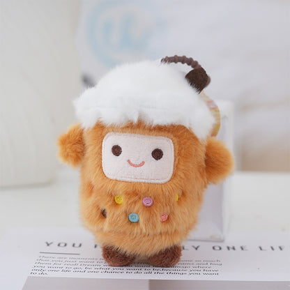 Bubble Tea Cup Plush Keychain - Brown Sugar