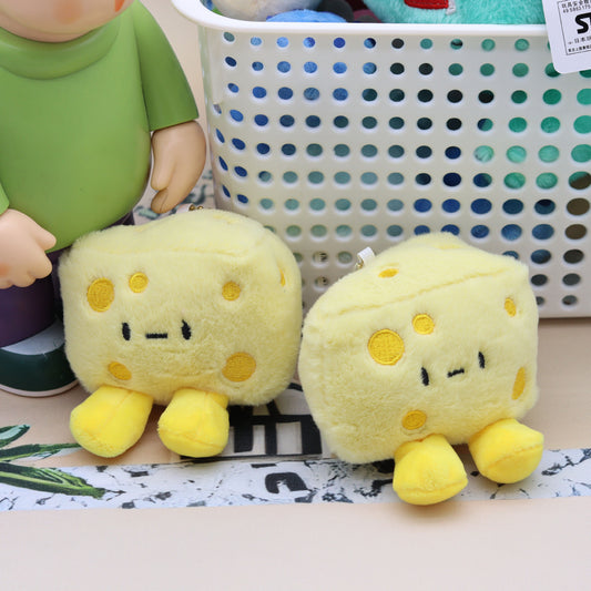 Cheese block plush charm with feet