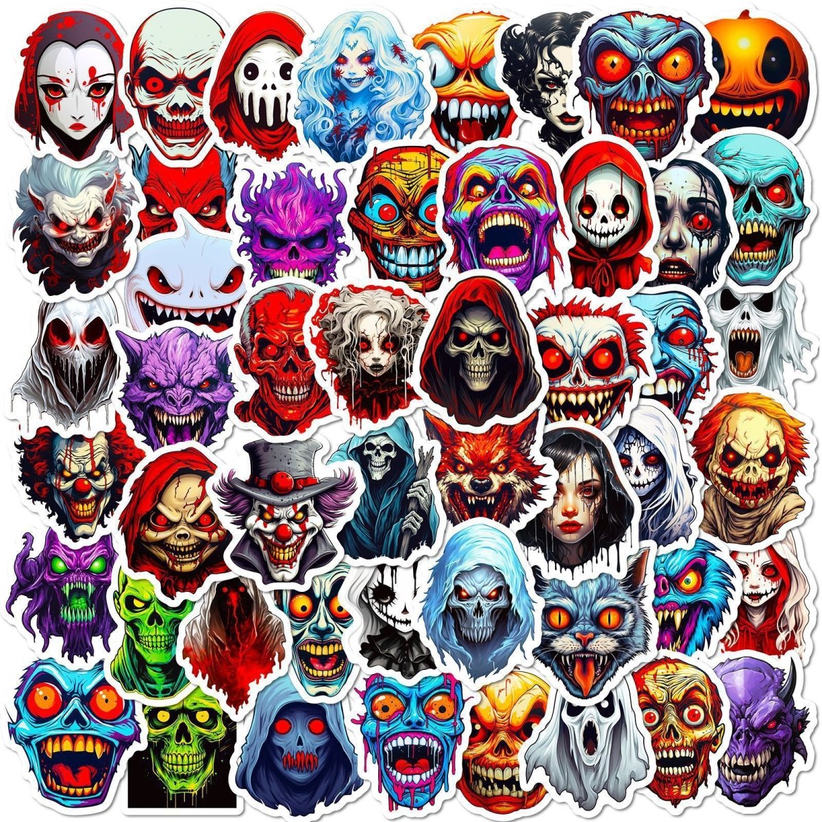 300 Cartoon Pumpkin Witch Cute Ghost Graffiti Stickers Halloween Holiday Decoration Stickers DIY Refrigerator Mobile Phone - 0 - Scribble Snacks