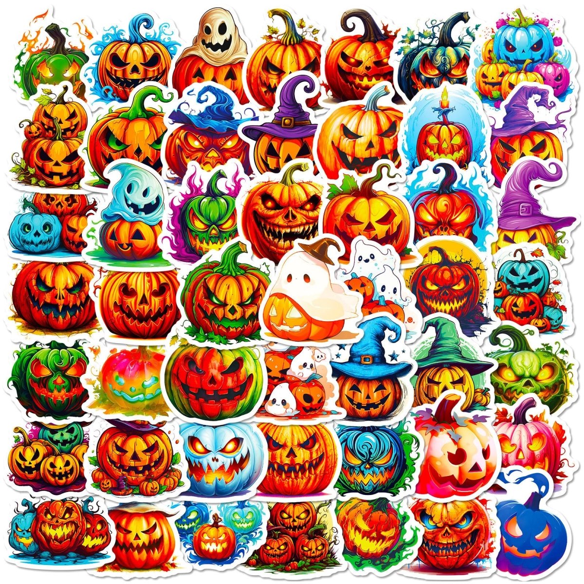 300 Cartoon Pumpkin Witch Cute Ghost Graffiti Stickers Halloween Holiday Decoration Stickers DIY Refrigerator Mobile Phone - 0 - Scribble Snacks