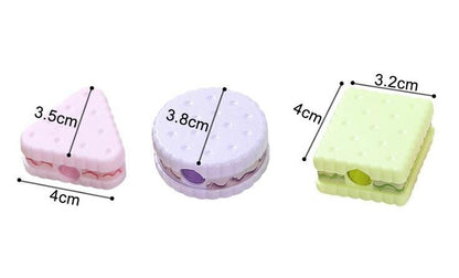 Size diagram for the cookie sharpeners, 3.5 cm, 3.8 cm and 4 x 3.2 cm