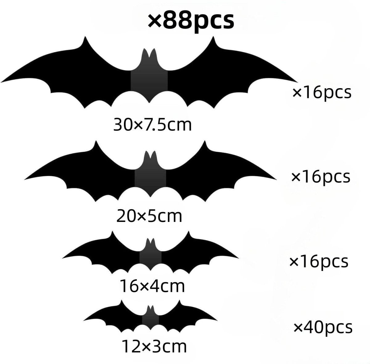 3D Bat Wall Decoration 88 Pieces DIY Bat Halloween Decoration Stickers - 0 - Scribble Snacks