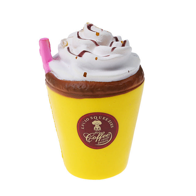 Yellow Cream Cup slow-rise squishy stress toy