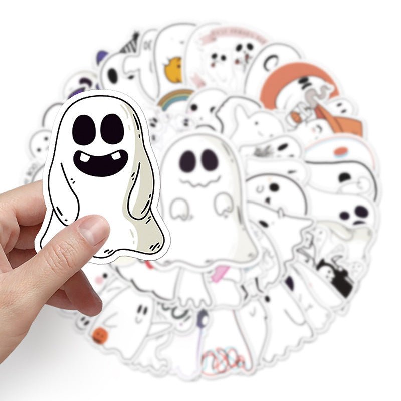 50 Halloween Doodle Stickers Laptop Water Cup Refrigerator Sticker Waterproof - 0 - Scribble Snacks