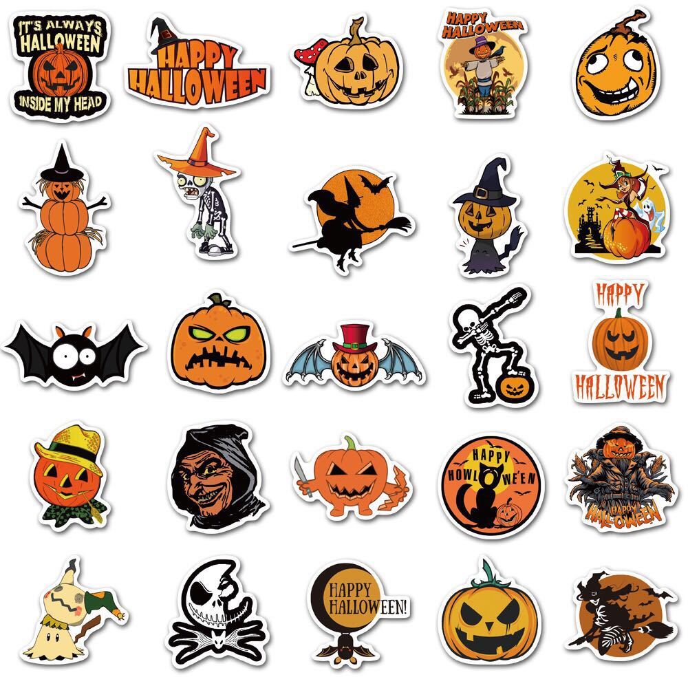 50pcs Halloween waterproof stickers - 0 - Scribble Snacks