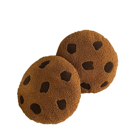 Two choc chip cookie cushions